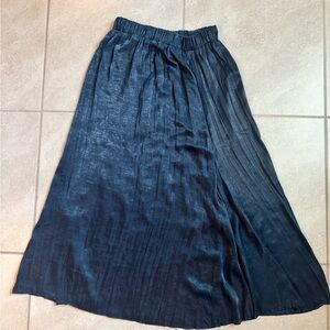 Zara Shimmering Navy A-Line Skirt